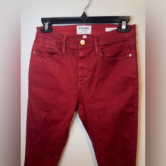 FRAME Le High Skinny Hunter Red Coated Jeans Size‎ 29 - Picture 2 of 6